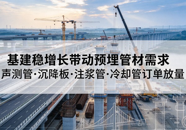 浦口基建稳增长带动预埋监测管材需求，声测管、沉降板、注浆管订单持续放量
